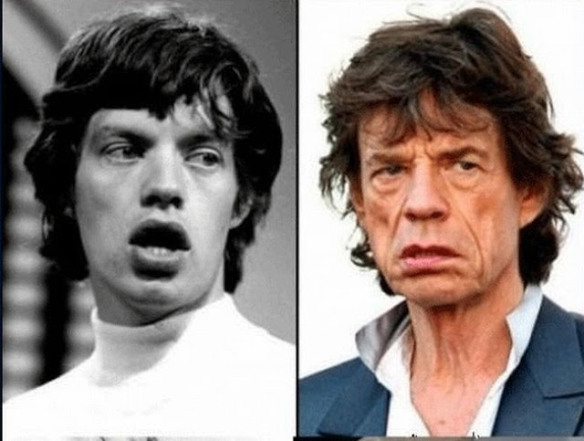 mike-jagger-rock stars then and now