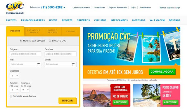 passagens aereas promocionais