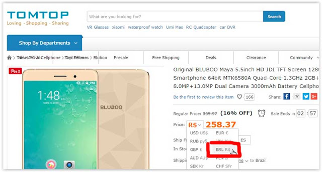 smartphone bluboo maya tomtop